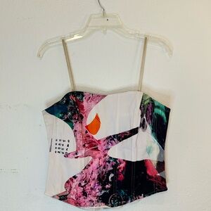 Miaou x Urban Outfitters Multicolor Abstract Corset Top